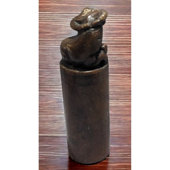 Vintage Chinese Bull Carved Stone Chop/Stamp - Picture 7 of 12
